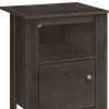 24" Brown Wood Nightstand – Modern Open‑Shelf Bedside Storage Accent