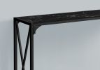 48" Black Faux Marble Console Table with Shelf – Modern Wood & Metal Entryway Accent