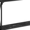 48" Black Faux Marble Console Table with Shelf – Modern Wood & Metal Entryway Accent