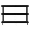 47" Black Wood & Metal Console Table – Modern Three‑Tier Freestanding Storage