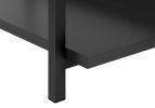47" Black Wood & Metal Console Table – Modern Three‑Tier Freestanding Storage