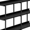 47" Black Wood & Metal Console Table – Modern Three‑Tier Freestanding Storage