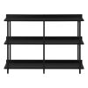 47" Black Wood & Metal Console Table – Modern Three‑Tier Freestanding Storage
