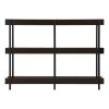 47" Brown & Black Wood Console Table – Modern Three‑Tier Freestanding Storage