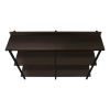 47" Brown & Black Wood Console Table – Modern Three‑Tier Freestanding Storage