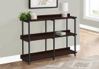 47" Brown & Black Wood Console Table – Modern Three‑Tier Freestanding Storage