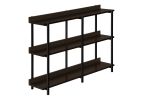 47" Brown & Black Wood Console Table – Modern Three‑Tier Freestanding Storage