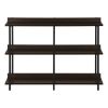 47" Brown & Black Wood Console Table – Modern Three‑Tier Freestanding Storage