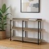 47" Taupe & Black Wood Console Table – Modern Three‑Tier Freestanding Storage