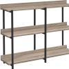 47" Taupe & Black Wood Console Table – Modern Three‑Tier Freestanding Storage
