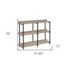47" Taupe & Black Wood Console Table – Modern Three‑Tier Freestanding Storage