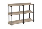 47" Taupe & Black Wood Console Table – Modern Three‑Tier Freestanding Storage
