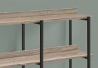 47" Taupe & Black Wood Console Table – Modern Three‑Tier Freestanding Storage