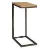 25" Oak & Black Distressed End Table – Handcrafted Solid Wood & Steel Accent