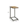 25" Oak & Black Distressed End Table – Handcrafted Solid Wood & Steel Accent