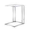 25" Chrome & Clear Glass Square End Table – Modern Minimalist Accent