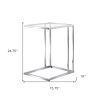 25" Chrome & Clear Glass Square End Table – Modern Minimalist Accent