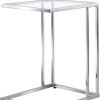 25" Chrome & Clear Glass Square End Table – Modern Minimalist Accent