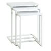 White Solid Wood & Steel Nesting Tables (Set of 3) – Modern Space‑Saving Accent