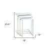 White Solid Wood & Steel Nesting Tables (Set of 3) – Modern Space‑Saving Accent