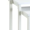 White Solid Wood & Steel Nesting Tables (Set of 3) – Modern Space‑Saving Accent