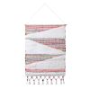 51" Green, Red & White Abstract Wool Wall Tapestry – Bohemian Hanging Decor