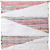 51" Green, Red & White Abstract Wool Wall Tapestry – Bohemian Hanging Decor