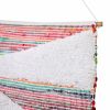 51" Green, Red & White Abstract Wool Wall Tapestry – Bohemian Hanging Decor