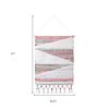 51" Green, Red & White Abstract Wool Wall Tapestry – Bohemian Hanging Decor