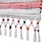 51" Green, Red & White Abstract Wool Wall Tapestry – Bohemian Hanging Decor