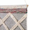 Red and White Geometric Cotton Square Hanging Tapestry