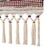 Red and White Geometric Cotton Square Hanging Tapestry