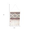 Red and White Geometric Cotton Square Hanging Tapestry