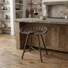 Copper Iron Backless Bar Chair