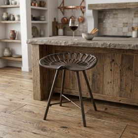 Copper Iron Backless Bar Chair