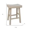 Antiqued White Solid Wood Backless Counter Stool – Saddle Seat