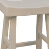 Antiqued White Solid Wood Backless Counter Stool – Saddle Seat