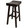 Espresso Solid Wood Backless Bar Height Bar Chair