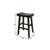 Espresso Solid Wood Backless Bar Height Bar Chair