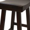 Espresso Solid Wood Backless Bar Height Bar Chair
