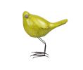 Lemongrass Green Polyresin and Metal Bird Sculptures – Set of Three