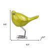 Lemongrass Green Polyresin and Metal Bird Sculptures – Set of Three