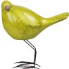 Lemongrass Green Polyresin and Metal Bird Sculptures – Set of Three