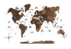 World Map Hanging Dimensional Sculpture – Dark Brown (Oversized)