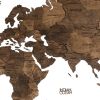 World Map Hanging Dimensional Sculpture – Dark Brown (Oversized)