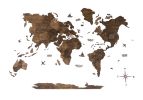 World Map Hanging Dimensional Sculpture – Dark Brown (Oversized)