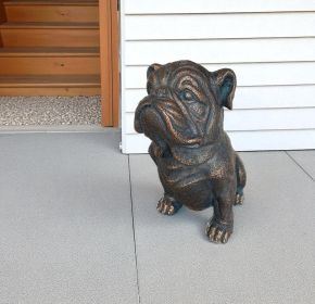 Antiqued Bronze Bulldog Outdoor Statue
