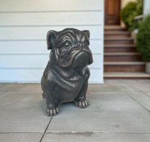 Black Polyresin Dog Outdoor Statue
