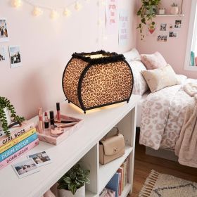 Brown and White Funky Leopard Pattern Novelty Table Lamp