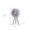 Soft Gray Feather Shade Modern Tripod Table Lamp